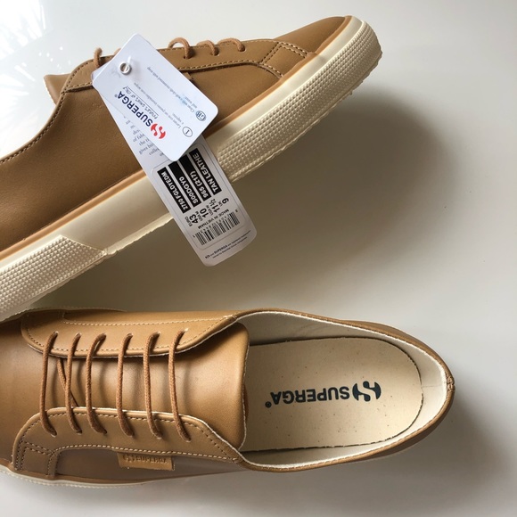 NWT Superga leather tan sneakers - Picture 8 of 12